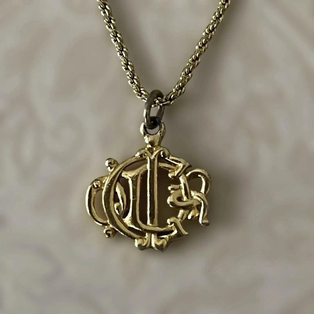 ChristianDior Collana Vintage Emblema Logo Oro