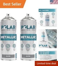 Polar Metallic Silver Spray Paint - 2 x 400ml | Quick Drying, Scratch Resistant