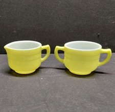 Vintage Hazel-Atlas Moderntone Little Hostess Yellow Sugar  Creamer Excellent