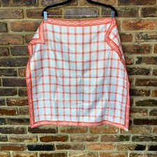 Vintage Red  White Plaid Square Scarf Women's