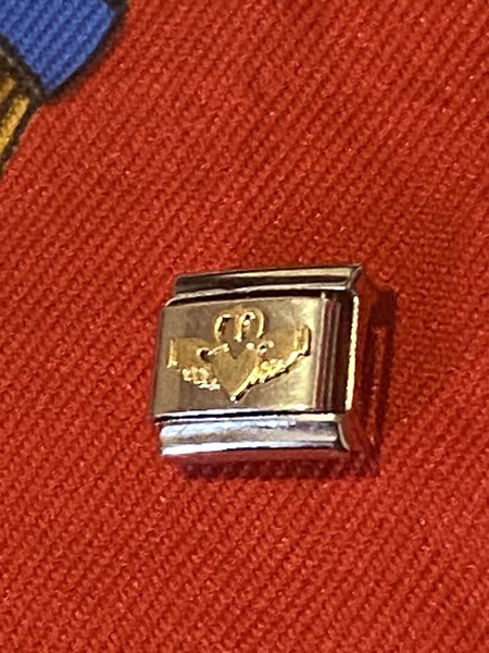 Alternate view of New Gold Plated Claddagh Italian Charm Fits 9mm Classic Nomination Bracelet