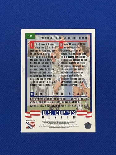 1993 World Cup Preview #138 Alexi Lalas signed auto autograph Scores - Picture 2 of 3