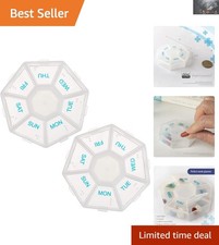 Lightweight 14-Day Pill Organizer with Braille - Easy Viewing, Durable Design