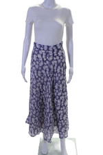 Masscob Womens Cotton Zip Layered Floral Printed Maxi Skirt Purple Size EUR 36