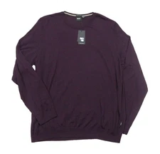 Boss Hugo Boss Black Label Men's Purple Leno-P Wool Crew-Neck Pullover Sweater