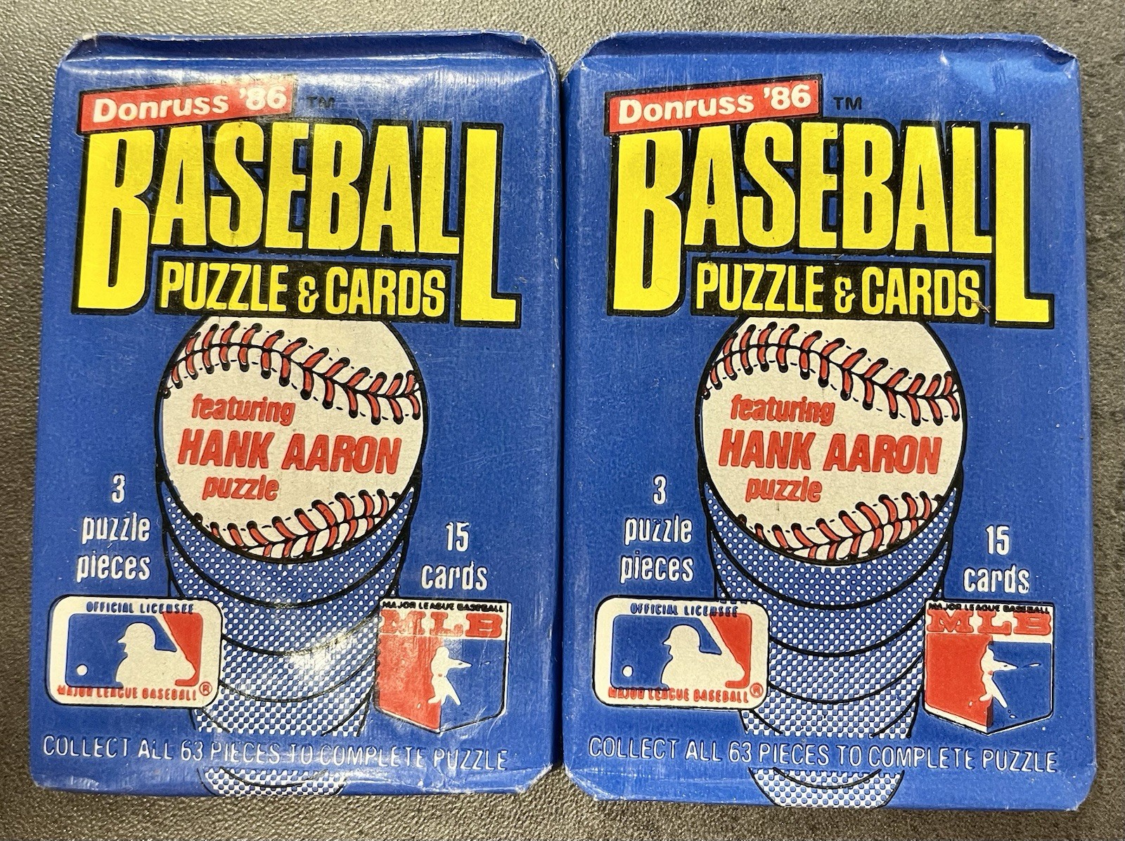 1986 Donruss Baseball Wax Packs 2-Pack Lot Vintage MLB Cards