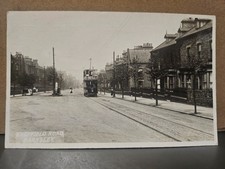 Barnsley - Sheffield Road, featuring tram. Real photo postcard, 1927.