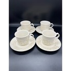 Vintage Metlox Vernon Ware Embossed Antiqua Set of 4 Cups & Saucers California