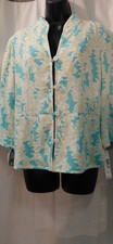 New Womens Summer Boho Flare 3/4 Sleeve Blazer Sz S Preppy