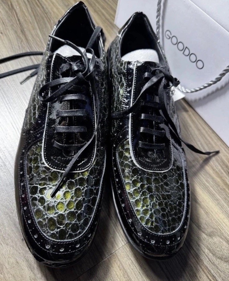 Luxury Vegan Leather Men’s Dress Sneakers –GooDoo Size 11 Premium ...