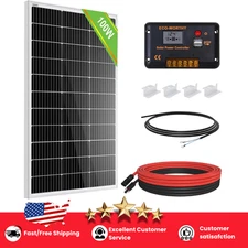 ECO-WORTHY 100W Watt Monocrystalline Solar Panel Kit 12V Volt for Home RV OffGri