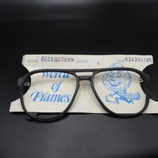Vintage World of Frames Eyeglass Frames Georgetown 52-20-135 Black Aviator