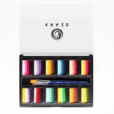 Kraze FX Professional Face Painting Split Cake Palette, Water Activ... Fast Ship
