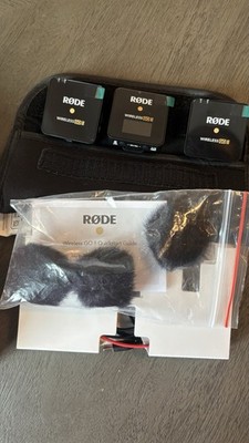 Rode Wireless GO II Black Wireless Microphone System w/ Case Storage Bag