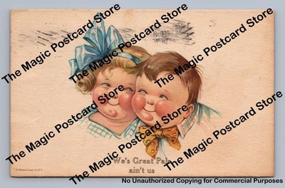 Cute Fat-Cheeked Little Boy & Girl ''Great Pals Ain't Us'' Twelvetrees Milford NH