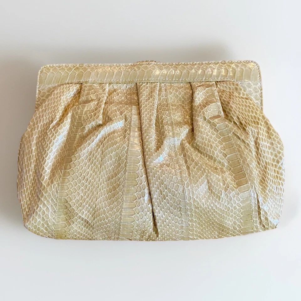 Bolso sin asas vintage J Renee para mujer piel de serpiente bandolera en relieve años 80 Foto 2 de 4