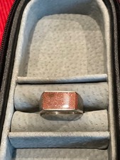 Vintage Mexico Taxco 925 Sterling Silver Ring with Brown Stone Size 8.5