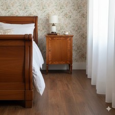 Table de Chevet Ancienne Noyer Meuble Bar Italie du XIXe Siècle Originale