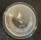Ethereum   1oz .999 Silver  Bitpay ETH  Crypto COMMEMORATIVE SILVER ROUND NR