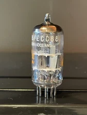 vintage Amperex globe logo ECC88 tube tested 6DJ8 Holland