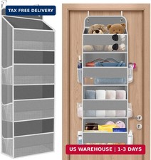 1 Pack Over The Door Organizer Hanging Storage Organizer with Clear Pockets Bag