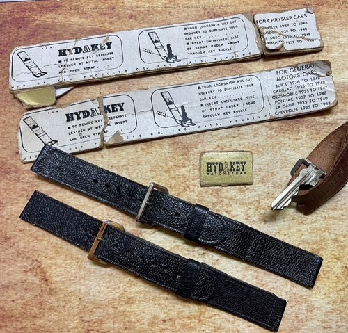 Rare Hydakey 1930s/40s 15mm vintage watch band with hidden old car key buckle - Picture 3 of 7