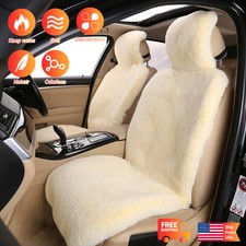 2pcs Simulation Sheepskin Car Front Seat Cover Cushion Mat Soft Wool For Lexus