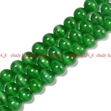 Green Cat's Eye Smooth Round Beads Size 4mm 6mm 8mm 10mm 12mm 15" Strand