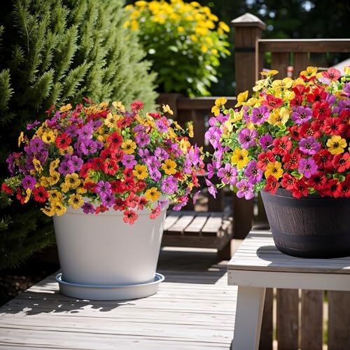 Autumn Artificial Fake Plants Flowers for Outdoor Fall Decor, Red