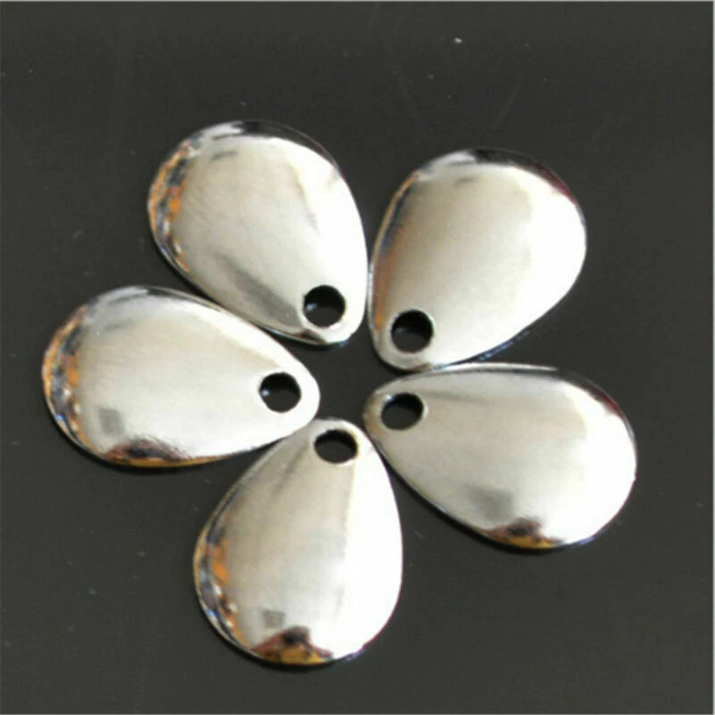 50x Angeln Flattie Attractor Spinner Blades Glatte Nickellöffel Scholle Silber - Bild 4 von 4
