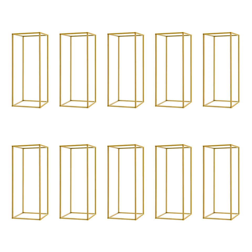 10Pcs Tall Gold Metal Flower Stand Wedding Table Centerpieces Decor Vase Colum - Image 3 of 4