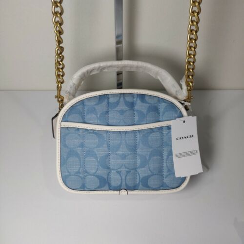 NWT Coach C4688 Lunchbox Top Handle In Signature Chambray With Quilting - Picture 5 of 7