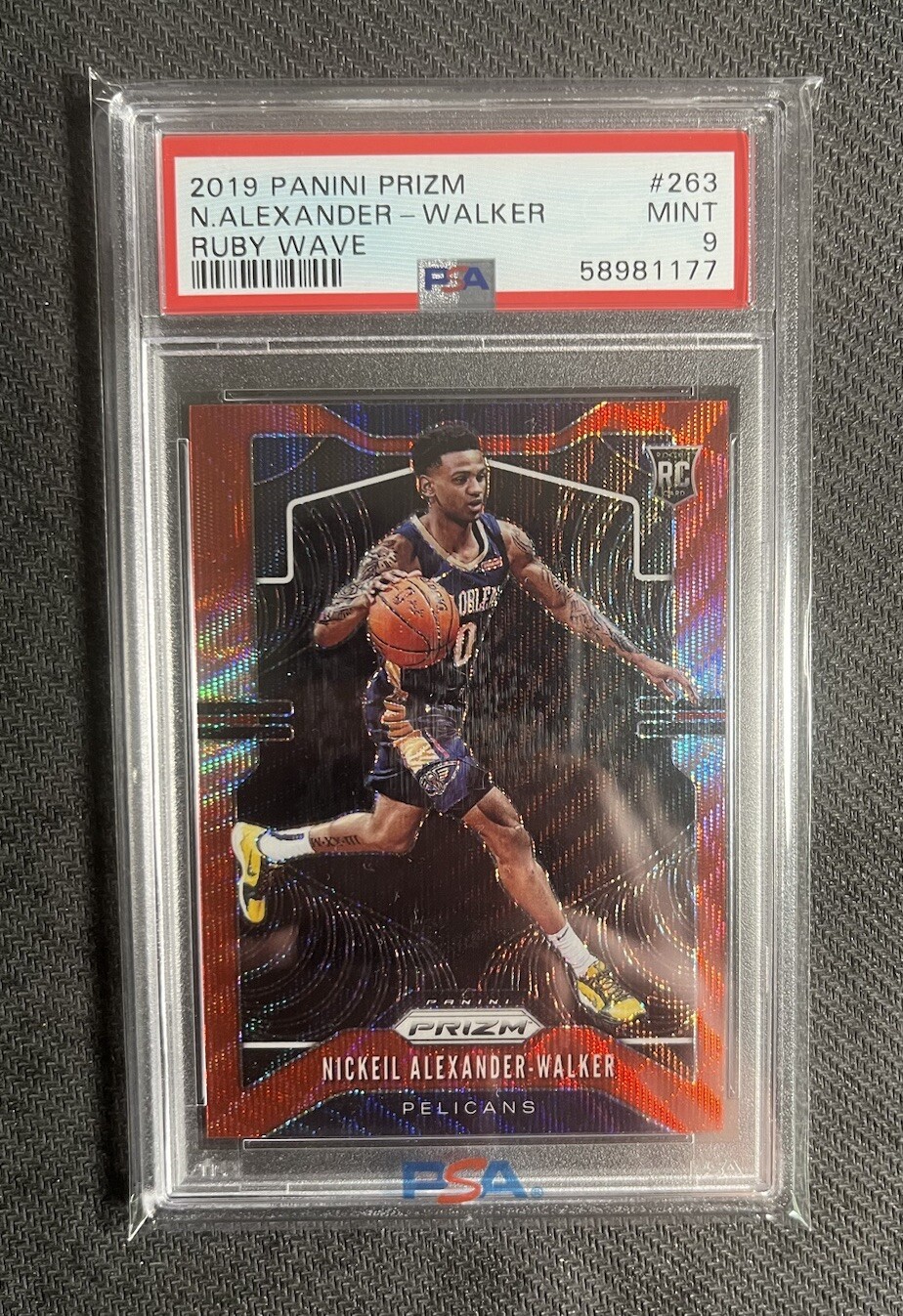 2019-20 Panini Prizm Nickeil Alexander-Walker Red Ruby Wave ROOKIE RC 263 PSA 9