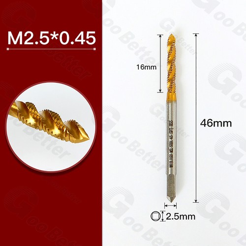 HSS Spiral Flute Point Machine Thread Tap Drill Bit Set TiN HSS-Co Cobalt M2-M12 - Picture 38 of 62
