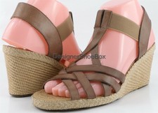 $175 New ANDRE ASSOUS FANNY MID Taupe Designer COMFORT Espadrille Wedges 9.5