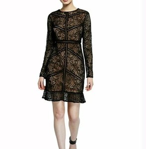 bardot lace sheath dress black