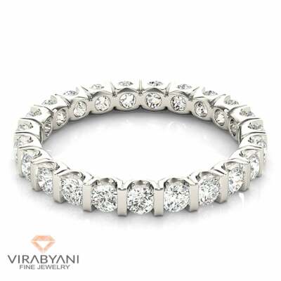 1,50 ct G-VS Diamant Eternity Band Stab Set Infinity Ring - 18K Weißgold