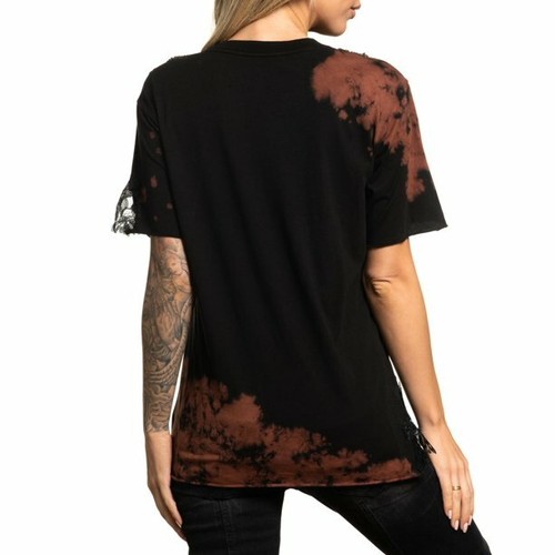 Affliction Women's T-Shirt S/S AC FALLOUT PAINT Tee Biker S/Small NWT - Picture 3 of 3