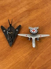 Air Force Jets Diecast Metal Plastic Airplanes Nighthawk & Radar 3” Lot Of 2