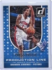 2014-15 Donruss Brandon Jennings Production Line Silver Press Proof /25  Pistons