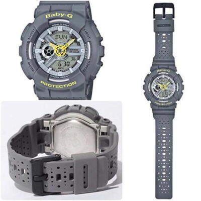 New BA-110PP-8A CASIO BABY-G G-Shock Grey Shock Resistant Wristwatch Resin