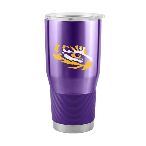 Gametime Sidekicks LSU 30oz Tumbler - Officially Licensed, Vacuum Insulated, Stainless Steel, Purple With LED Logos
