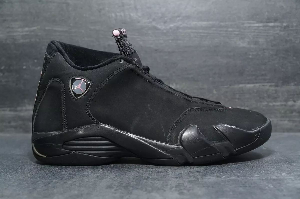 Women s Nike Air Jordan 14 Retro Black Pink Metallic Silver 312274 001 SZ 8.5