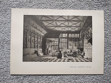 Speke Hall, Lancashire - The Hall - Antique Print - 1906