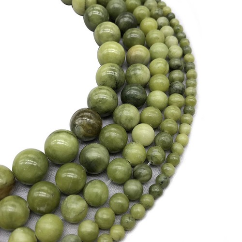US 6/8/10MM Natural Stone Green Jade Peridot Round Loose Beads For DIY Jewelry - 第 10/14 張圖片