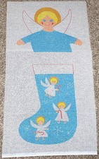 Smiling Angel w/ Candy Canes  Snowflakes Christmas Stocking Needlepoint Canvas