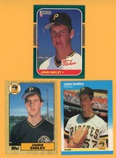 JOHN SMILEY Lot of (3) Different 1987 Topps Fleer Update Donruss Rookie Cards RC