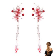 Chinese Style Hairpins with Pearls Decor Temperament Stable Clips Tassel