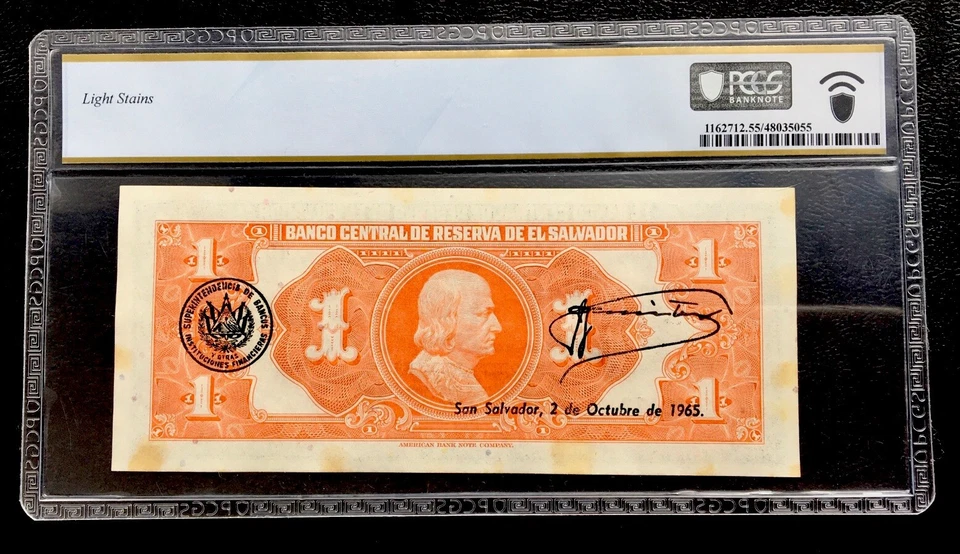 1964 1 Colon El Salvador PCGS 55 UNC - Image 2 of 2