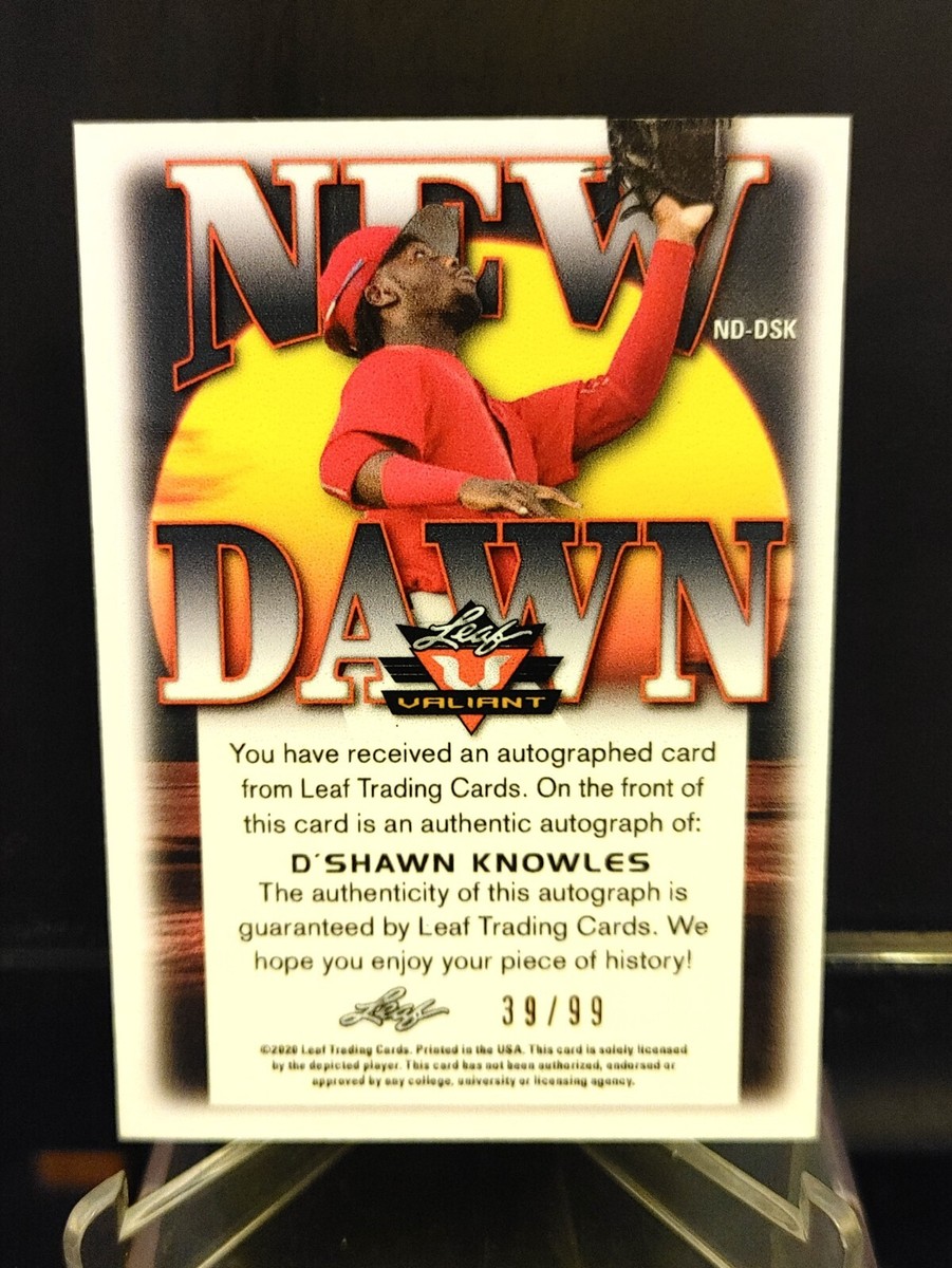 D'Shawn Knowles RC 2020 Leaf Valiant New Dawn Green AUTO #ND